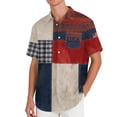 thumbnail image 3 of Youpwaven 250th Anniversary USA Shirt for Men, America 250 Merchandise Patriotic Button Down, 1776-2026 USA Flag Patchwork Casual Short Sleeve Top, 3 of 6