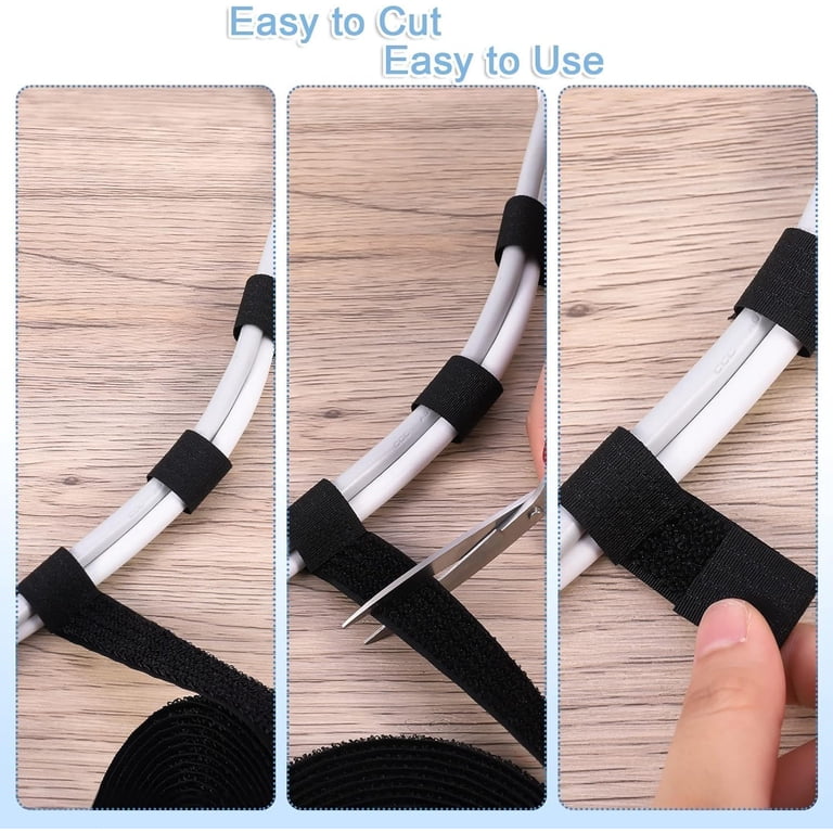 60 Pack 7.87 Inch Reusable Cable Ties – Adjustable Cord Straps For Wire Management, No Trimming Needed (Black)