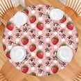 thumbnail image 2 of Pink Cow Strawberry Hat Pattern Round Fitted Tablecloth with Elastic Edge,Dining Table Cover Waterproof,Outdoor Round Tablecloth for Camping,Dining,Indoor and Outdoor, 2 of 7