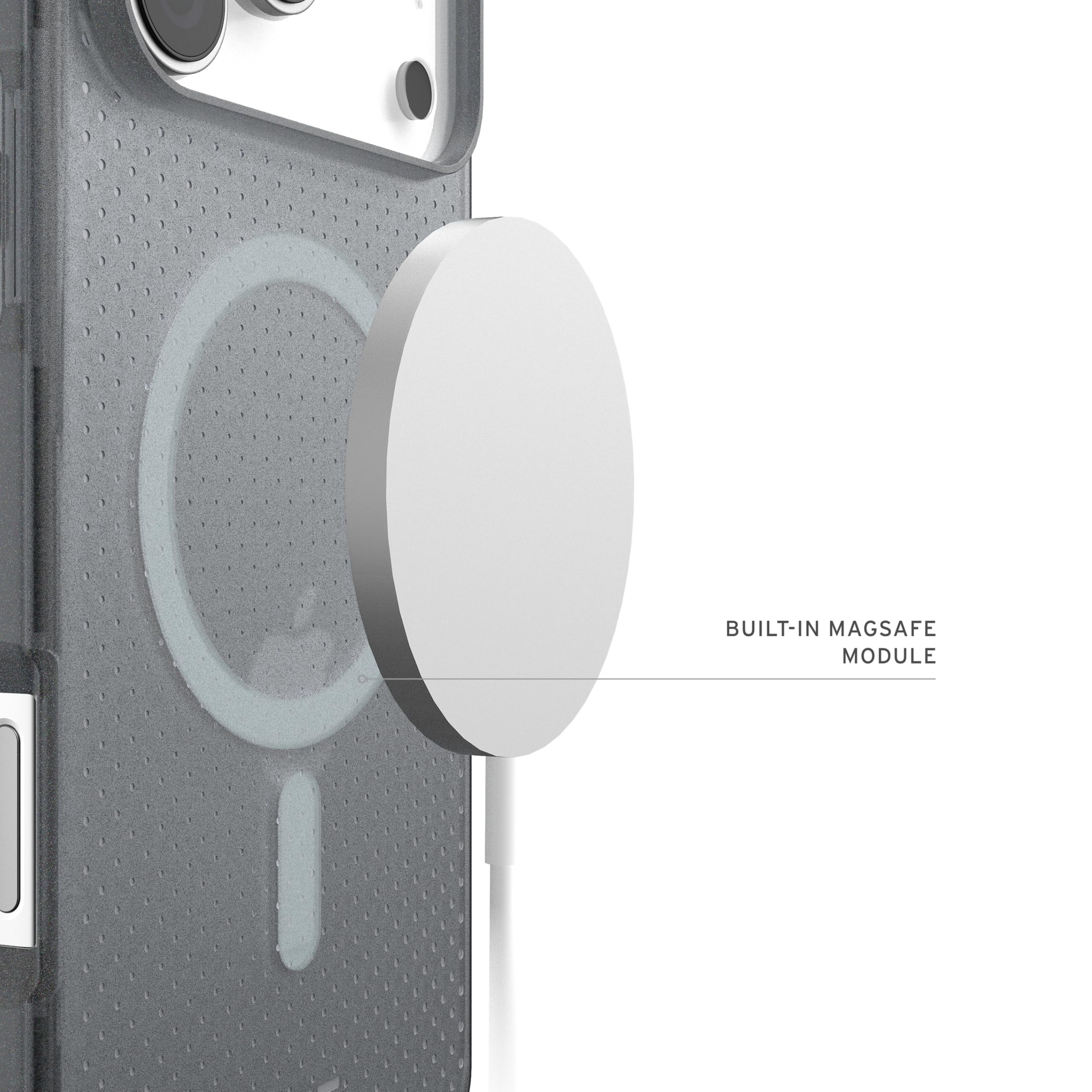 UAG iPhone 17 Pro Max Case Dot - Compatible with MagSafe Translucent Military Grade Protective Cover, Ash