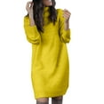 thumbnail image 3 of DondPO Sweater Dress for Women Winter Dresses Women's Autumn And Winter Long High Collar Top Sweater Midi Dresses Long Sleeve Dress Yellow Dress L, 3 of 5