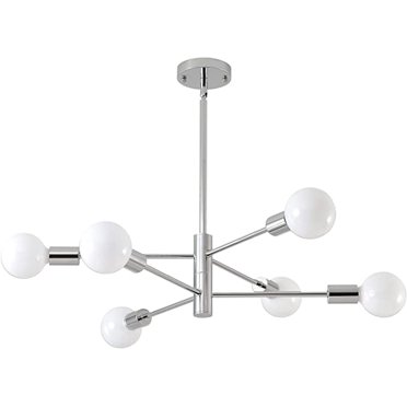 Lzawvm Sputnik Chandelier Modern Large Chandeliers 15-Lights Dining Room Light Fixture For Kitchen Island Living Room Bedroom Black Globe 39 Inch