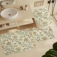 thumbnail image 6 of Bathroom Rugs Sets 4 Piece with Shower Curtain Sets, Beige and Green Flower Pattern Printed on Shower Curtain for Men, Perfect for Bathroom Hotel Dorm Spa Home, 72 x 72 inches, 6 of 8