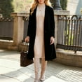 thumbnail image 4 of Cozyvia Women's Long Wool Coats Fall Winter Single Breasted Trench Coat Dressy Jackets Peacoat - Black XXL, 4 of 5