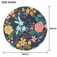 thumbnail image 6 of Pioneer Flower Floral Print Pattern Round Tablecloth 60"x60",Wrinkle Wipeable Table Cloth for Kitchen Dining Room Picnic Patio Party, 6 of 6