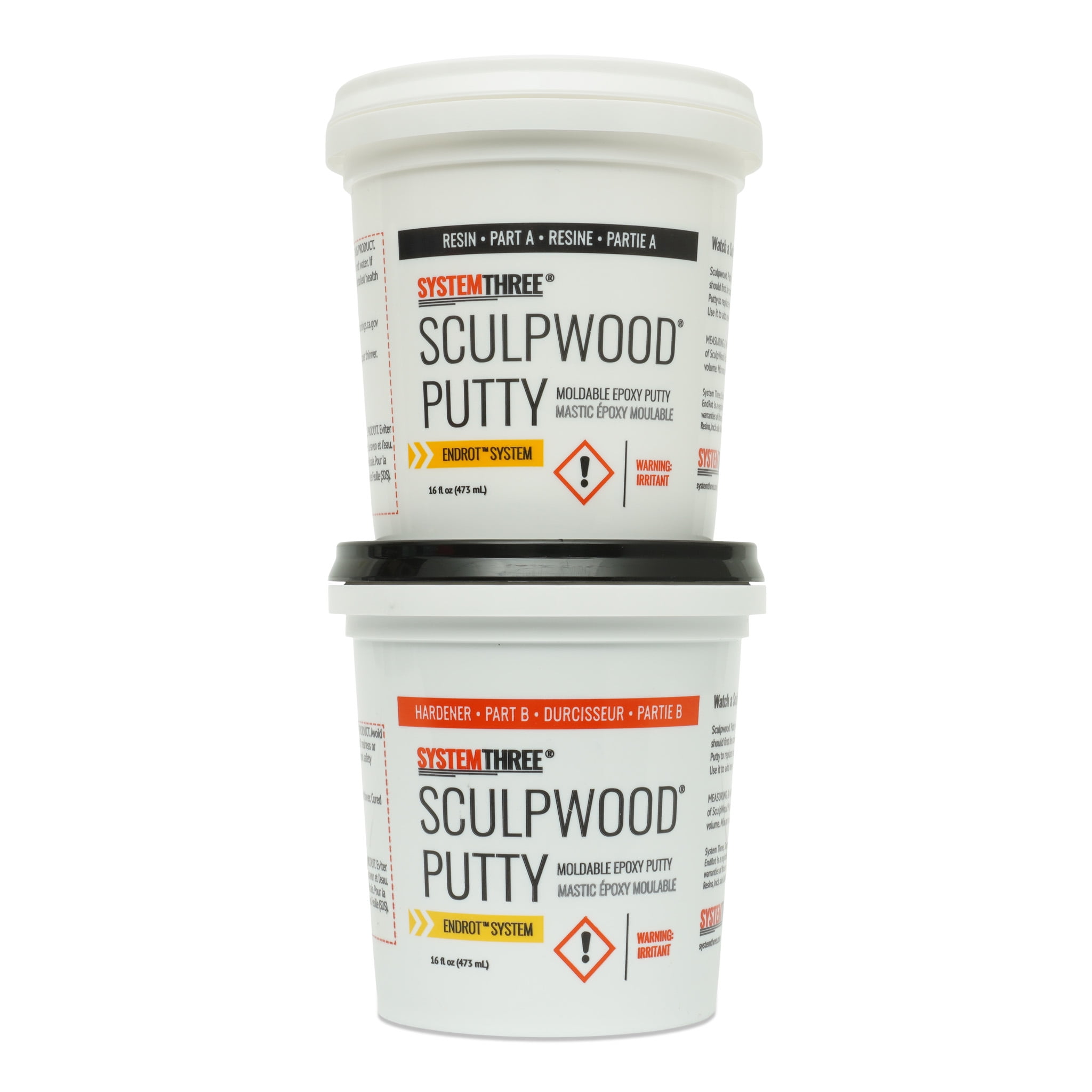 System Three SculpWood Putty Epoxy Filler, Quart Kit