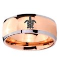 thumbnail image 2 of Tungsten Sea Turtle Design 8mm Shinny Rose Gold Two Tone Dome Men Ring, 2 of 2