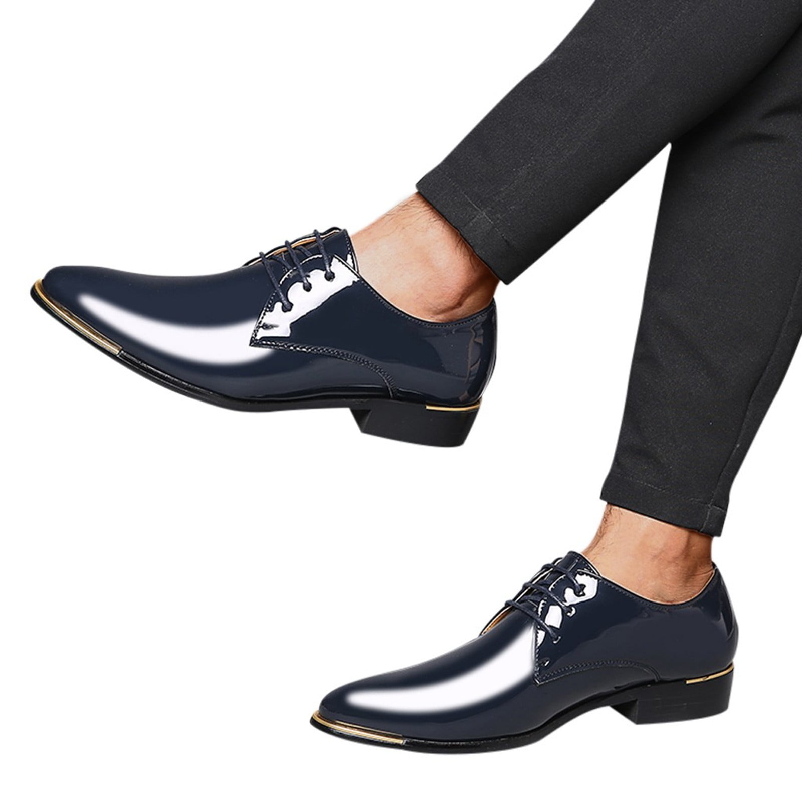 nsendm Men Shoes Adult Male Mens Dress Slip on Shoes 9 New Leather Pointed Shoes Mens Style Classical Casual and Business Men s Shoes Dress Leather