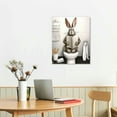 thumbnail image 3 of HENGT LXLSMWA Bathroom Decor Rabbit Wall Art, Rabbit Reading Newspaper on Toilet Black and White Canvas Prints Poster, 3 of 5