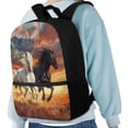 thumbnail image 4 of KUIFORTI Backpack Teens School Bags Casual Zippered Daypack with Adjustable Straps Travel Rucksack Middle School Students Book Organizer, Running Horse, 4 of 6