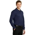 thumbnail image 4 of Sport-Tek ST657 Mens Long Sleeve Micropique Sport-Wick Polo T-Shirt, True Navy - Small, 4 of 6