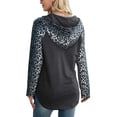 thumbnail image 3 of Sudadera con Capucha de Manga Larga Diseño de Costuras con Estampado de Leopardo Sudadera con Capucha para Mujer con Bolsillo para Oficina de Viaje en casa Gris Oscuro L, 3 of 6