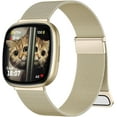 thumbnail image 1 of GFDYREE Bands Only Compatible with Fitbit Versa 3/Versa 4 and Fitbit Sense/Sense 2 Smartwatch, Stylish Fashionable Stainless Steel Milanese Metal Loop Wristbands Replacement Bands for Women, 1 of 7