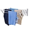 thumbnail image 2 of X-cosrack Wall Mount Clothes Drying Rack, Rustproof Accordion Retractable Drying Rack for Laundry Room/Bathroom Tower, 8 Bar Space-Saving Aluminium Alloys Garment Hanger 16.8 Linear Feet Pearl White, 2 of 4