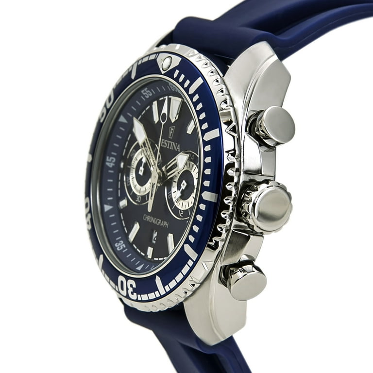Festina F16574-3 Men\'s Blue Dial Blue Rubber strap Chronograph Quartz Watch