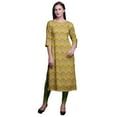 thumbnail image 1 of Bimba 3/4 Sleeve Kurta Printed Straight Kurti Summer Clothing For Women, 1 of 6