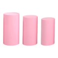 thumbnail image 2 of perfeclan 3 Pieces Cylinder Plinth Stand Covers,Cylinder Plinth Covers Elegant Cylinder Pedestal Covers for Anniversary Events Holidays Pink, 2 of 9