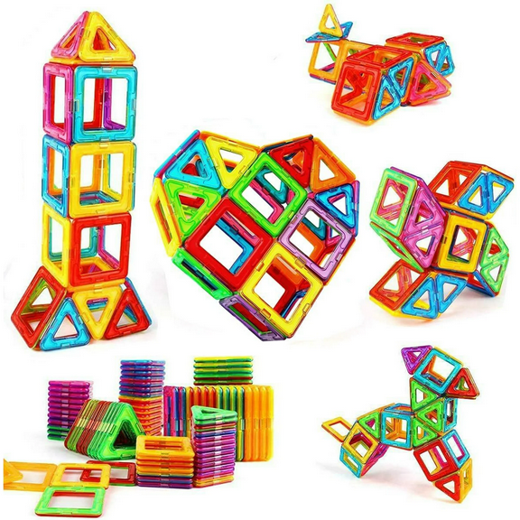 Magnetic Blocks Building Toys for Kids, Magnetic Tiles Kit Educational Stacking Blocks Toys for Boys and Girls (50Pcs)