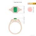 thumbnail image 5 of ANGARA Natural 1 Ct Aeon Vintage Style Emerald Halo Engagement Ring with Milgrain in 14K Rose Gold for Women (Size-7x5mm) | May Birthstone, Anniversary, Jewelry Gift for Women | Natural Emerald Ring, 5 of 10