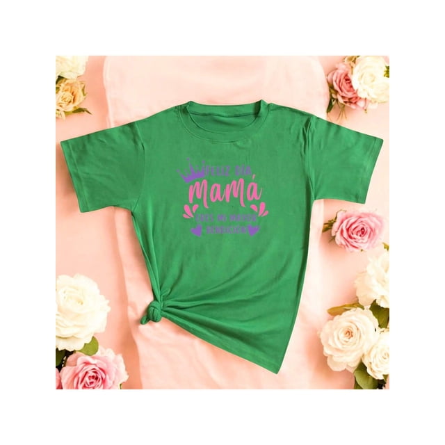 Playera Blusa Mujer De Feliz Día Mamá Eres Mi Mayor Bendición Regalo Día de las Madres Moda Casual Color Verde Talla Grande Marca Emil SaEs