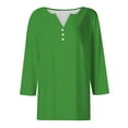 thumbnail image 6 of ZJXFGS Tunic Tops for Women Loose Fit Dressy Peplum Tops for Women Long Sleeve Undershirt for Women Plus Size Women Blouses Womens Fall Tees Women Blouses Womens Plus Size Tops Green 3XL, 6 of 7