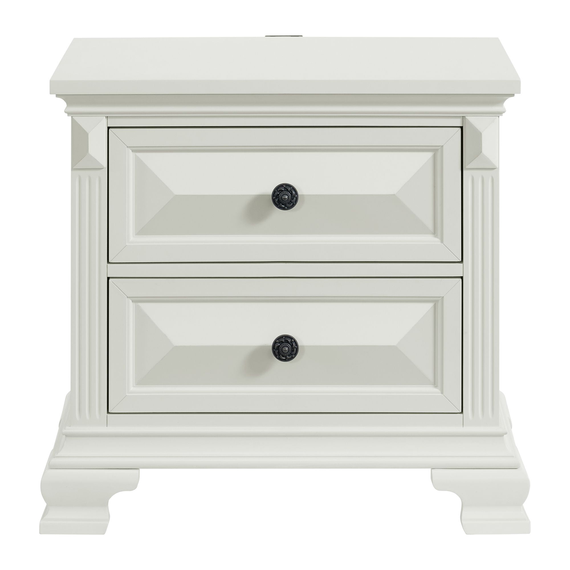Picket House Furnishings Sumner 2-Drawer Nightstand with USB in Antique White