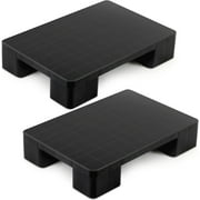 2 Pcs Plastic Pallets for Basement Storage Easy to Stack Lightweight Floor Pallets Display for Flooring Room Supermarket Warehouse, Support up to 2000 Lbs,Black (23'' L X 16'' W X 4.7'' H)