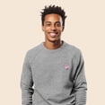 thumbnail image 4 of Dalix Flamingo Embroidered Fleece Crewneck Long Sleeve Sweatshirt Mens in Athletic Heather M Medium, 4 of 5