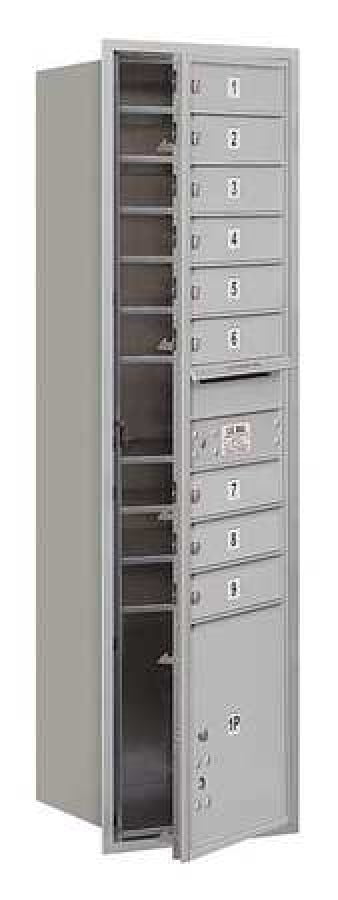 4C Horizontal Mailbox - Maximum Height Unit - Single Column - 9 MB1 Doors / 1 PL - Aluminum - Front Loading - Private Access