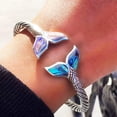 thumbnail image 2 of Pulsera Para Mujer, Brazalete De Cola De Sirena De Aleación De Aluminio, Brazaletes Abiertos Ajustables, Pulseras, Regalo De Joyería Para Mujeres Y Niñas Speravity AP005838-00, 2 of 6