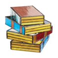 thumbnail image 4 of Lámpara de libro Baoblaze de vidrio de colores apilados, 4 of 8