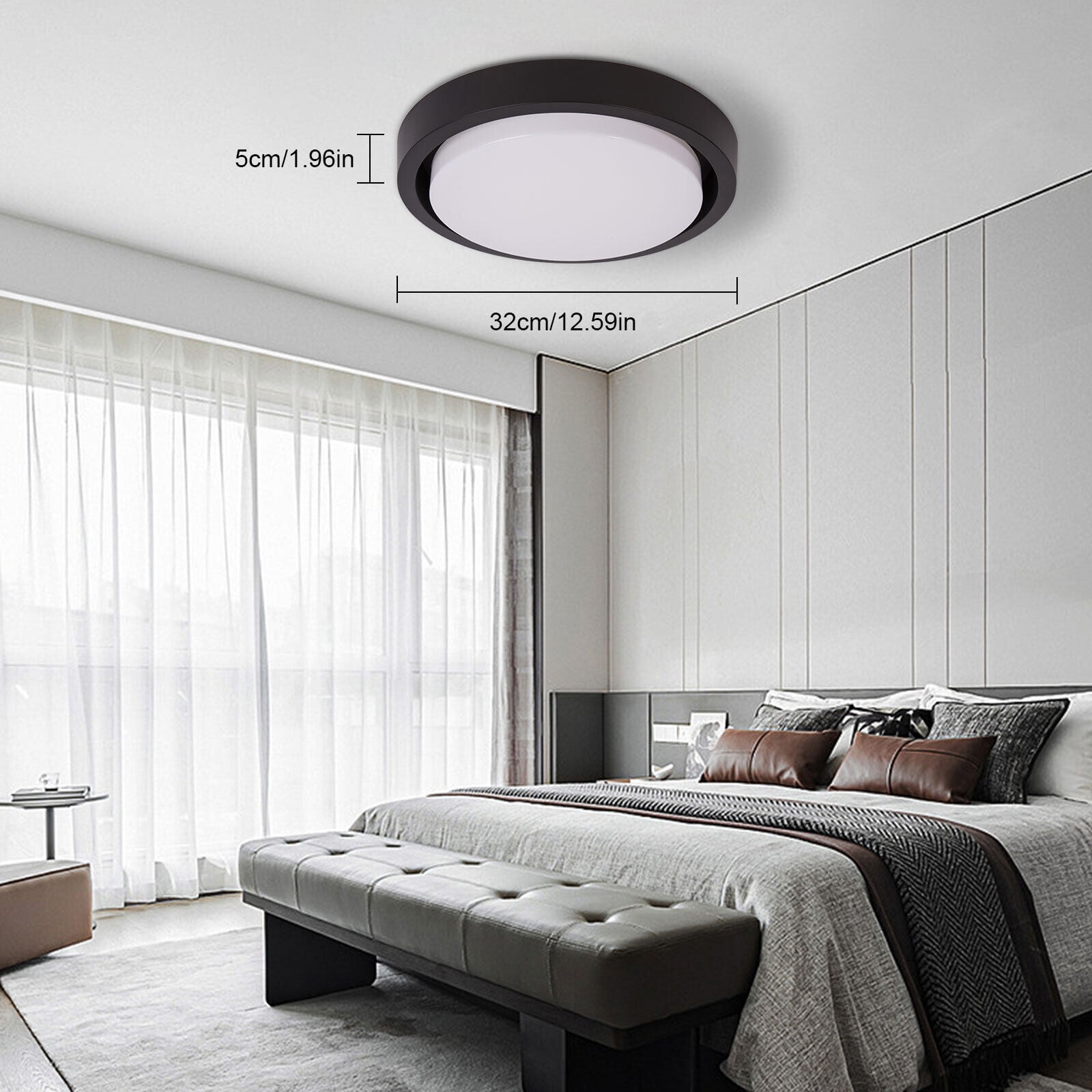 MONIPA Flush Mount Ceiling Light 18W Equivalent LED Ceiling Light Fixture 4000K Modern Ceiling Lamp for Bathroom Hallway