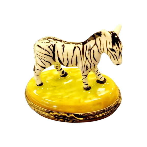 Elegant Zebra Figurine for Collectors Limoges Box Porcelain Figurine