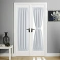 thumbnail image 6 of French Door Curtains – Rod Pocket Thermal Blackout Curtain for Doors with Glass Window, Kitchen and Patio Doors for Privacy, 52 X 72 Inches Long, 1 Curtain Panel with Tieback, White, 6 of 9