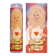 Texrah Saint Dolly Parton Celebrity Prayer Devotional Parody Candle - 8" White, Unscented Glass