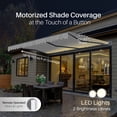 thumbnail image 5 of Semi-Cassette Motorized LED Luxury Patio Awning - 16 x 10 Ft - Silver Gray - Moroccan Collection, 5 of 7