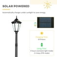 thumbnail image 3 of Outsunny 94.5" Solar Lamp Post Light with Auto Sensor Control, Black, 3 of 9