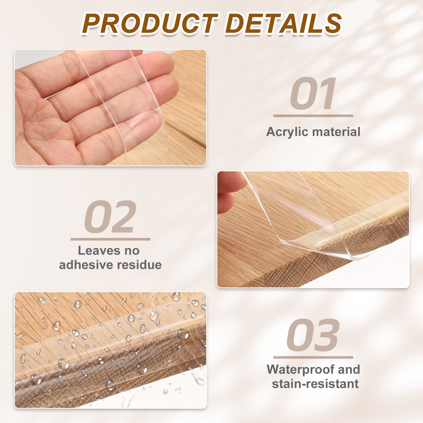 Clear Edge Protector Strip, 2.76 in x 16.4 ft Sharp Edge Wrap Cover Tape Soft Corner Guards for Furniture Cabinets Drawers Tables Door