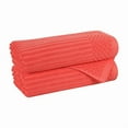 thumbnail image 2 of Superior Soho Ribbed Cotton Absorbent Bath Towel Set of 2, Coral, 2 of 9