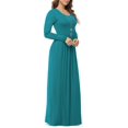 thumbnail image 2 of Women's Long Sleeve Loose Plain Maxi Dresses Casual Long Dresses with Pockets,US Size,Long Sleeve Dark green,L, 2 of 9