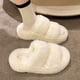 thumbnail image 4 of Zapatillas mullidas de invierno para mujer, pantuflas de piel para casa nueva, plataforma plana, zapatos de interior peludos y acogedores, chanclas coreanas, 2024, 4 of 5