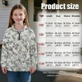 thumbnail image 7 of Uorisanigo Girls Half Zip Pullover Sweatshirt Soft Lightweight Gray Dead Leaves Print Half Zipper Crop Tops Size 5-6 Long Sleeve Lapel Zipper Sweatshirt Oversized Workout Shirts, 7 of 7