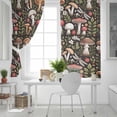 thumbnail image 5 of Fsddascl Thanksgiving Mushrooms Blackout Curtains for Bedroom/Living Room, Thermal Insulated Kitchen Curtains, Green Leaves Black Pastoral Grommet Darkening Window Treatment Drapes 27.5"x39"x2, 5 of 6