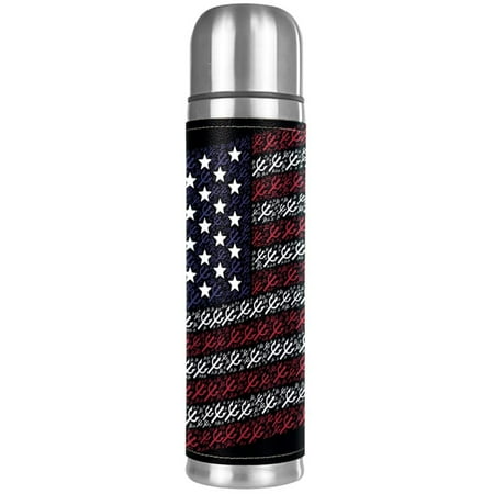 

United States Flag Trident Fork Pattern Premium Insulated Water Bottle - Water Mug with Food-Grade PP Vacuum Insulated Leak-proof BPA-Free