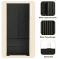 thumbnail image 5 of 72" Tall Kitchen Pantry Cabinet, Farmhouse Storage Cabinet with 2 Drawers and 8-Door Spice Rack, Freestanding Storage Organizer with Adjustable Shelves  for Bathroom, Dining Room, Entryway, Black, 5 of 9