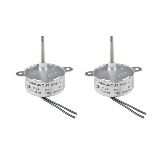 CHANCS Small Synchronous Motor TYC-40 12V 5RPM AC Shaft 4.6CM for Fiber Optic Christmas 2PCS