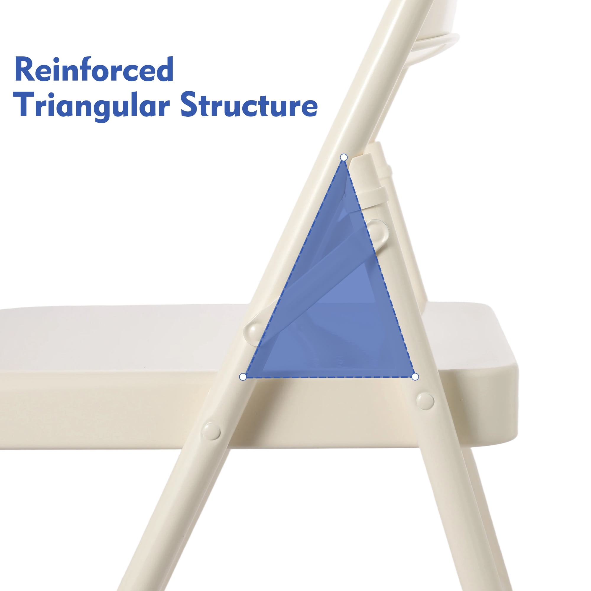 (6 pack) Mainstays Metal Folding Chair, Cream