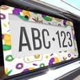 thumbnail image 6 of 1 Pcs Mardi Gras Elements License Plate Frame,License Plate Cover for Car Decorative Parts,Aluminum License Plate Bracket Holder Rust-Proof for US Standard Car, 6 of 8