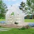 thumbnail image 1 of Serre à Entrée Piétonne – Polycarbonate 6 X 4 Pi – Cadre en Aluminium Renforcé Robuste – Assemblage Rapide, Évent de Toit – Résistant aux Intempéries – Cour Arrière, Patio et Jardin – Argent, 1 of 7