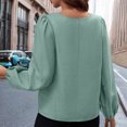 thumbnail image 5 of Lovskoo Womens Dressy Casual Blouse Keyhole Satin Silk Long Sleeve Shirts Business Work Tops Spring Fall Clothes 2025 Green, 5 of 8